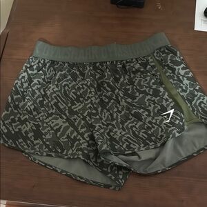 Gymshark Green Camo Athletic Shorts